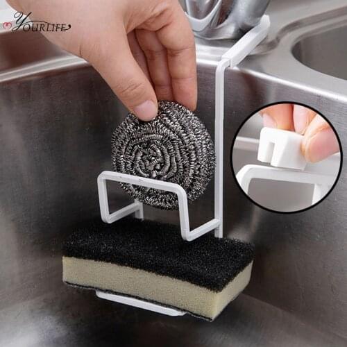 OYOURLIFE Kitchen Faucet Hanging Sponge Holder Sink Sponge Soap Sundries Drain Drying Rack Kitchen Sink Accessories Organizer