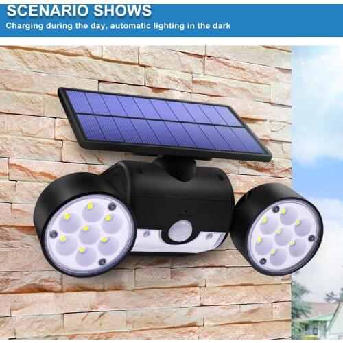 30LEDs Double Head Solar Pendant Light Outdoor Indoor Solar Lamp Adjustable Angle Waterproof Lighting For Camping Garden Yard