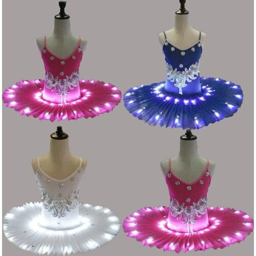 Girls Professional Led Light Swan Lake Ballet Tutu Costume Ballerina Dress Kids Ballet Dress Dancewear Party Stage Costumes Wear