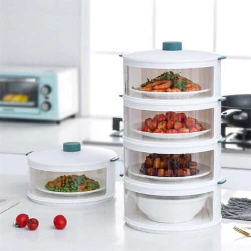 Multilayer Meal Lid Dishes Heat Preservation Tray Dust proof Flies proof Lid Dishes Storage Tray with Cover Kitchen Accessories