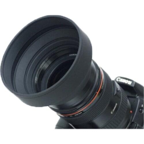 Wholesale Lens Hood 55mm 55 MM Rubber 3in1 3-stage Collapsible Foldable Protect for Canon for Nikon Camera Lens