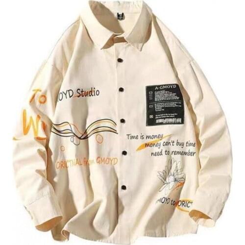 Harajuku Long Sleeve Anime Shirt Spring Summer Coat Mens Korean Fashion Casual Versatile Fashion Handsome Blouses Cardigan Men