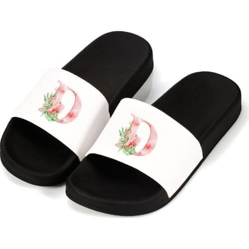 Women Slippers Custom Combination Letters A B C Indoor Women Shoes House Flip Flops Female Bathroom Slide Sandals For Women