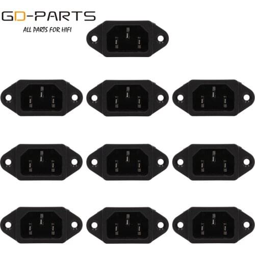 IEC320 C14 Male AC Power Socket Connector Electric Power Cord Inlet Receptacle AC 250V 10A CCC CE 10PCS