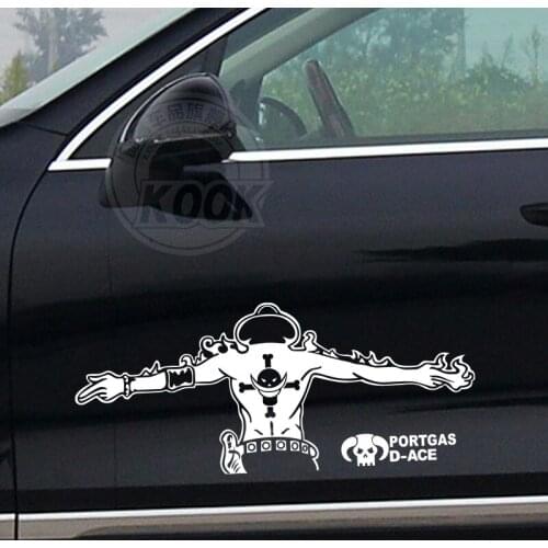 One Pieces Fire boxing Potter Cass D ace the straw hat pirates Car Sticker For Golf MK7 Mazda CX 5 Jetta MK6