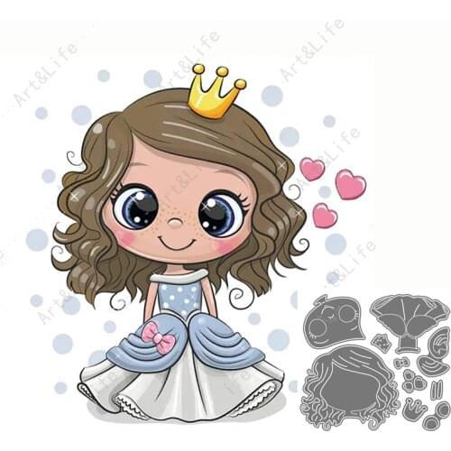 Princess Lovely Girl Stencils Hot New Popular Metal Cutting Dies for Making Scrapbooking Album Birthday Card Embossing Cut Die