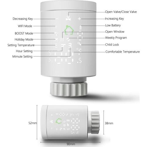 Smart Actuator Tuya ZigBee3.0 Smart Radiator Actuator Programmable Thermostatic Radiator Valve Temperature Controller Radiator