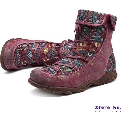 Womens Winter Warm Classic Lace Up Ankle Snow Boots Lady Flat Black Canvas Shoes Chinese Style Female Fashion Plus Size 35-43