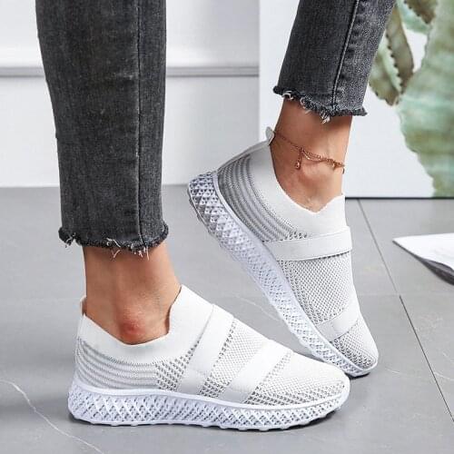 Women Shoes 2021 Fly Weave Breathable Flats Shoes Women Casual Loafers Women Platform Plus Size Sneakers Zapatos Deportivos