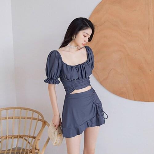 Swimsuit Female Push Up 2021 Beach Swimwear Tankini Three Piece Swim Suit For Women 2021 Ladies Bathing Suit Skirt Solid Fairy