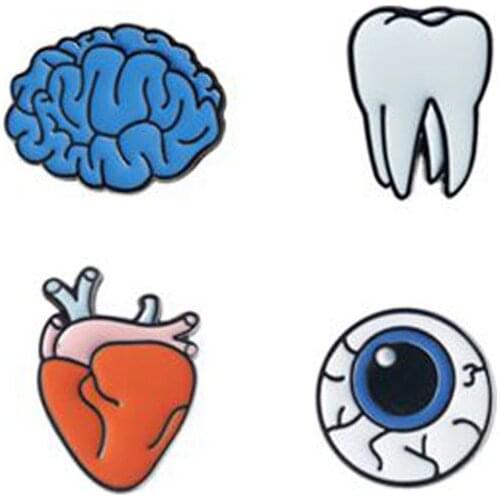 Dental badge clinic gift Tooth Eye heart Brain kernel Type Shape Molar Brooch Badges Dentist Hygienist Pin Accessories Adornment