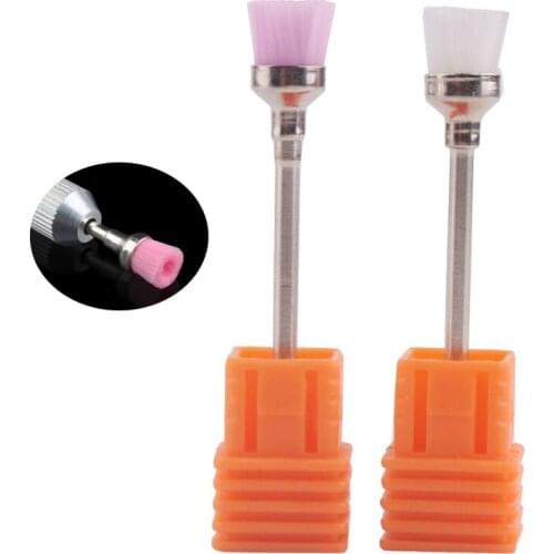 2pcs/lot Nail Cleaner Drill Bit Brush Electric Machine Files Professional Manicure Nail Dust Brusher Cleaning Drills Accessories