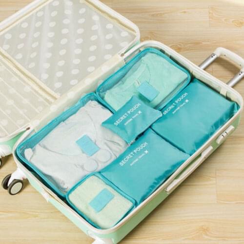 2020 Fashion 6Pcs Travel Clothes Storage Waterproof Bags Portable Luggage Organizer Pouch Packing Cube 8 Colors Local Stock