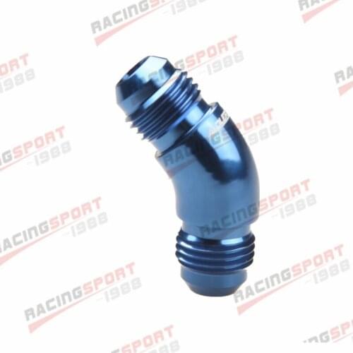 6AN AN6 To AN6 6AN Male Flare 45 Degree Union Fitting AN-6 Aluminum Blue