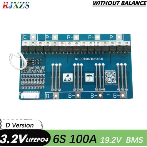6S 100A lifepo4 22.5V 26650 18650 BMS PCM 6s battery protection board bms pcm for lifepo4 battery cell pack