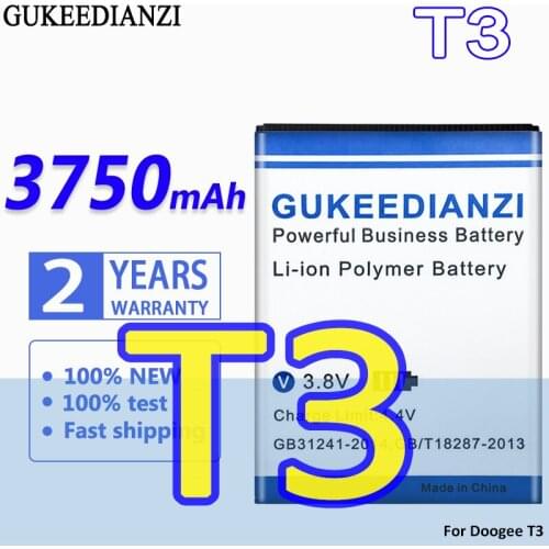 GUKEEDIANZI High Capacity Battery T3 3750mAh For Doogee T3 Bateria