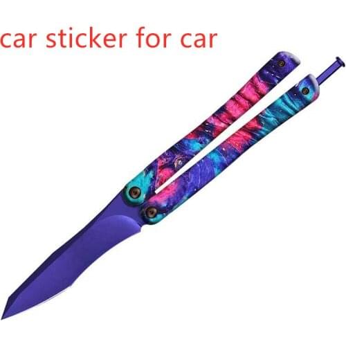 Car sticker 15cm X 10cm for CSGO Butterfly Knives Funny JDM 3D Funny DIY Occlusion Scratch Waterproof Decal Car Accessories