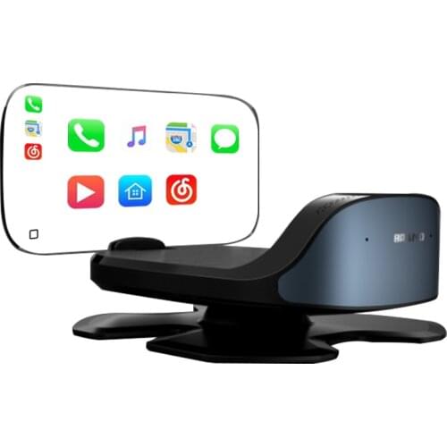 Free shipping HUD display voice control with carplay or android auto plug and play driver safer head up display