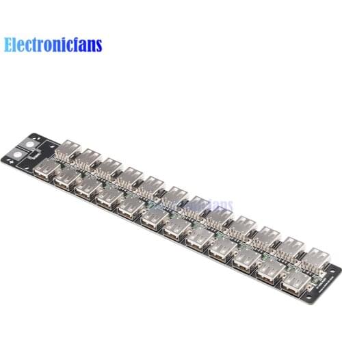 24 Port USB Charger Socket Module 240W Fast Charging Power Supply Plugboard Double Rows USB Interface with 12AWG Silicone Wire