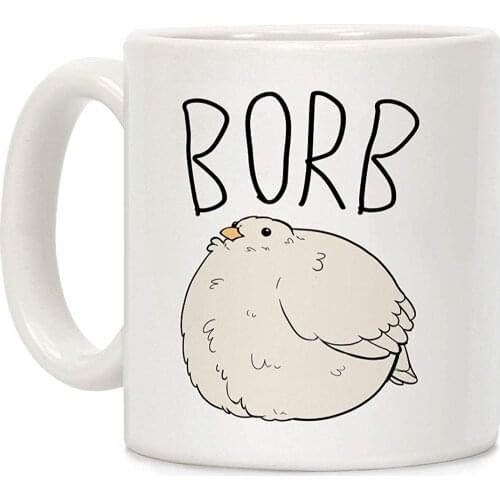 Borb White 11 Ounce Ceramic Coffee Mug