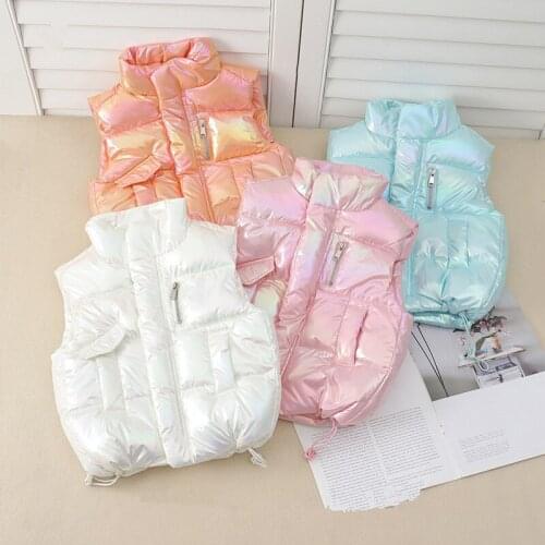 Children Down Cotton Vest Boys and Girls Jacket Clothing Fashion Coats Kids Winter Vest Baby Colorful Clothes Waterproof Autumn