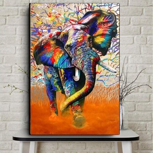 Wild Animal 5D Diy Diamond Painting Full Square Round Colorful Elephant Diamond Embroidery Sale Mosaic Wedding DecorationZP-4490