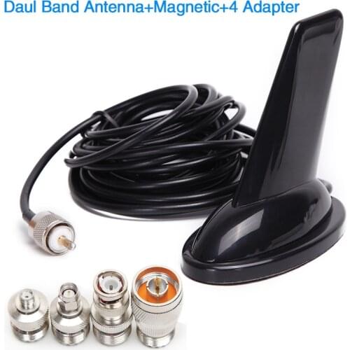 Shark Fin Design 144/430Mhz Dual Band Antenna with 4 Adapter for Baofeng UV-5R UV-82 UV-9R Plus UV-XR Walkie Talkie Mobile Radio