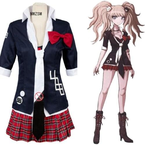 Danganronpa Cosplay Junko Enoshima Cosplay Costume Dress Uniform Full Suit Halloween Carnival Costumes