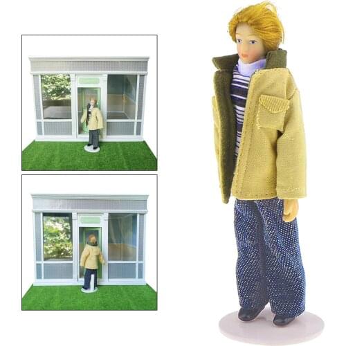 Porcelain Doll Model 1: 12 15.5cm Dollhouse Miniature Teenager Figurine Statues Model Home Decor Shop Display Accessory