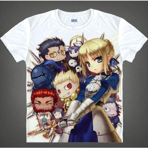 Fate stay night T-shirt kawaii Japanese Anime t-shirt Handmade Manga Shirt Cute Cartoon saber Cosplay shirt 37172409778 tee 687