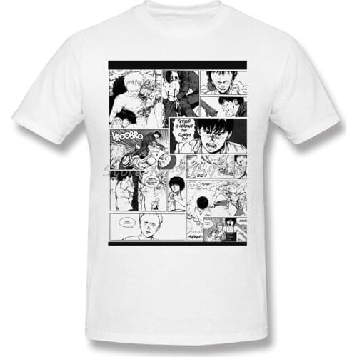 Manga T-Shirt Men Birthday Gifts Funny Tees O Neck 100% Cotton Akira Biker Gang Shotaro Animated Film Clothes Humor TShirt