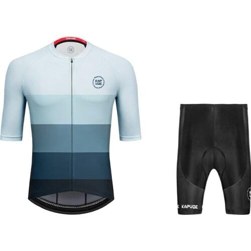 Blue Mens Cycling Jersey Set Summer Short Sleeve Breathable Quick Dry MTB Bicycle Clothing High Quality Bike Team Uniform Shirt