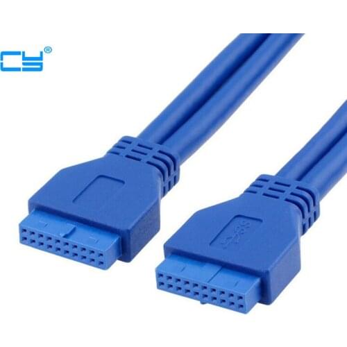 50cm USB 3.0 20pin Motherboard Mainboard 20 pin Female to Female F/F Header Adapter Extension Cable