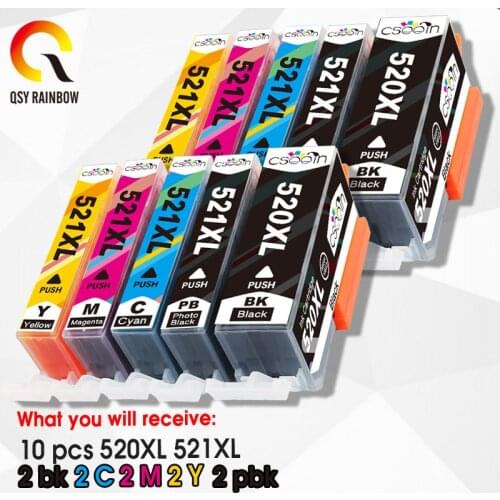 PGI-520 CLI-521 Ink Cartridge For Canon PGI 520 PGI520 CLI521 PIXMA MP540 MP550 MP560 MP620 MP630 MP640 IP3600 IP4600 with chip