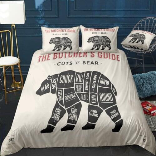 Bear Quilt Cover Pillowcase 3Piece Comforter Bedding Set With Pillow Case Single Double Duvet Cover Home Decora