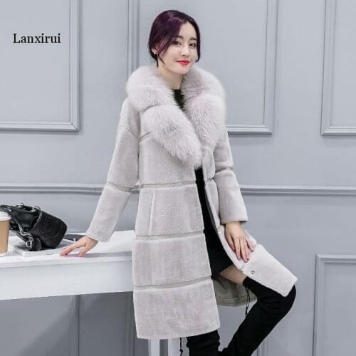 Lanxirui Gray Fur Coats