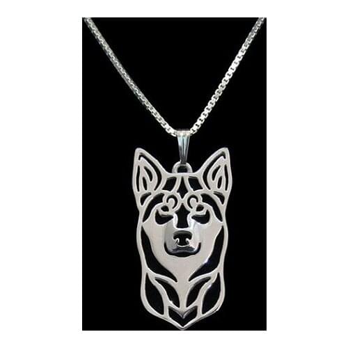 Lapponian Herder (Lapinporokoira) pendant necklace gold silver plated Simple abstract animal jewelry