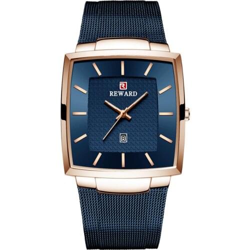 REWARD Fashion Watch Men Waterproof Slim Mesh Military Wrist Watches Men Quartz Sports Business Male Watch Relogio Masculino