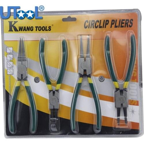 4Pcs7 Inch Circlip Pliers Inside Outside Retainer Spring Forceps Pliers Snapring Plier Mechanical Tools
