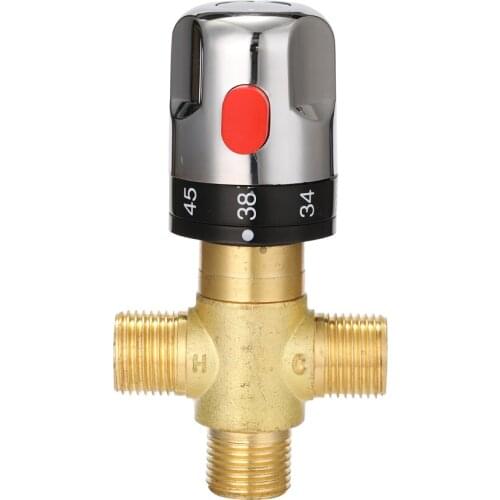 Adjustable Thermostatic Mixer Valve Brass Water Mixer Hot/Cold Water Mixing Temperature Control Valve For Home Water Heater