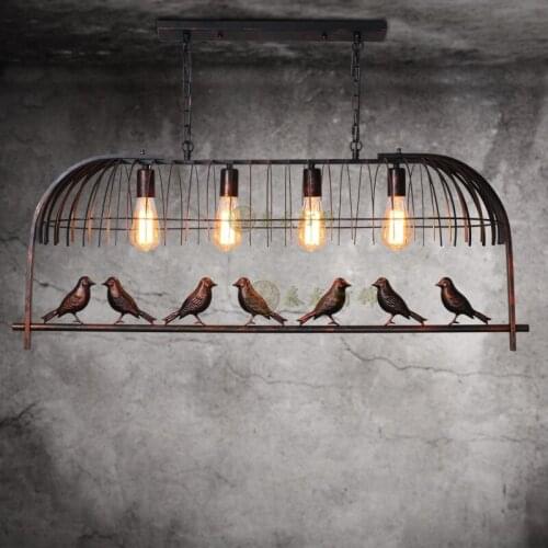 Retro industry pendant lights Cafe Bar Iron restaurant lights one industrial wind decorative pendant lamp Bird cage light GY188