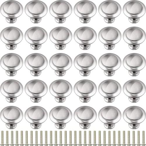 10PCS Stainless Steel Knobs Round Shape Cupboard Drawer Pull Kitchen Cabinet Door Wardrobe Handles Furniture Hardware
