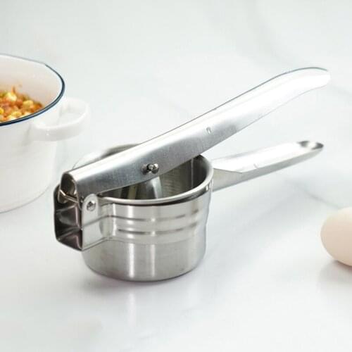 Manual Juicer Can Be Multifunctional Potato Masher Stainless Steel Crusher Comfortable Wear Resistant Silicone Grip Kitchen Tool