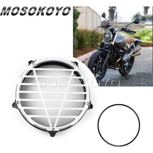 For BMW R NineT Silver Motorcycle Headlight Grille Bezel Trim Protector Cover Aluminum For BMW R Nine T Scrambler 2014-2019