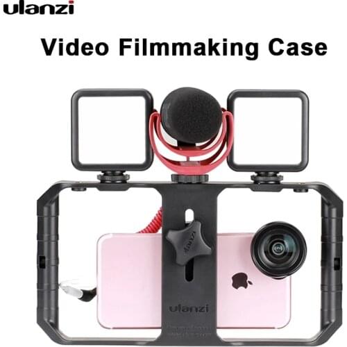 Ulanzi U-Rig Pro Smartphone Video Rig w 3 Shoe Mounts Filmmaking Case Handheld Phone Video Stabilizer Grip Tripod Mount Stand