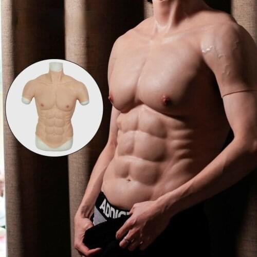 Silicone Muscle Chest Sexy Realistic Mens Vest Abdominal Muscle Enhancement Role Playing Suit Boxing Training Mens Fake Chest