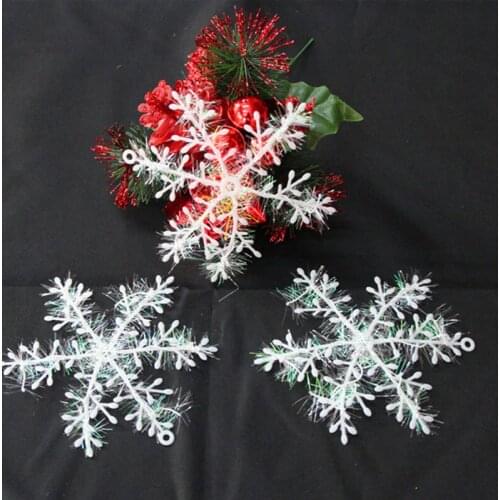 20pc Christmas Party White Snowflake Decor home Hanging Pendants New Year Xmas Tree Ornaments Window Decoration DIA 6/11/15CM