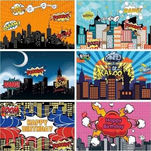Yeele Photophone City Building Hero Baby Shower Birthday Party Decor Backdrop Vinyl Photography Backgrounds Photo Studio Props
