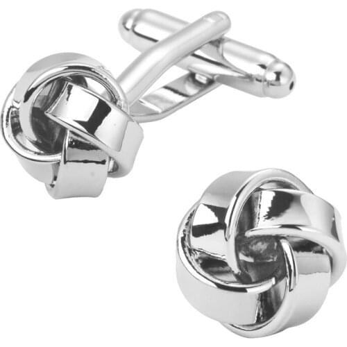 Mens shirts Cufflinks high-quality copper material Silvery Twist Cufflinks 5 pairs of packaging for sale