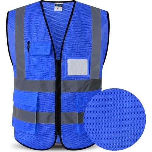 Hi Vis Safety Vest High Visibility Mesh Reflective Safety Vest Workwear Cloth Vest With Multi Pockets Free Shipping